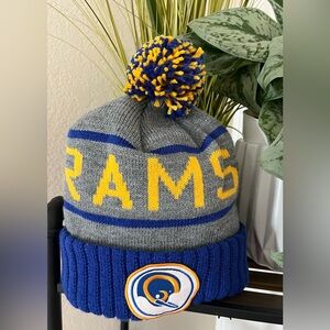 Los Angeles Rams Knit Pom Beanie Mitchell & Ness
